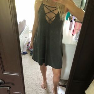 cute, dark olive green dress
